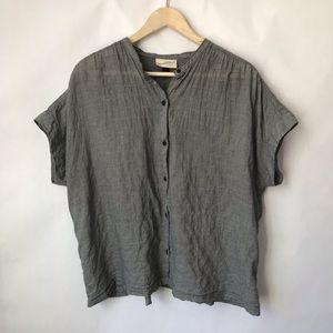 Universal Thread Black White Check Button Down